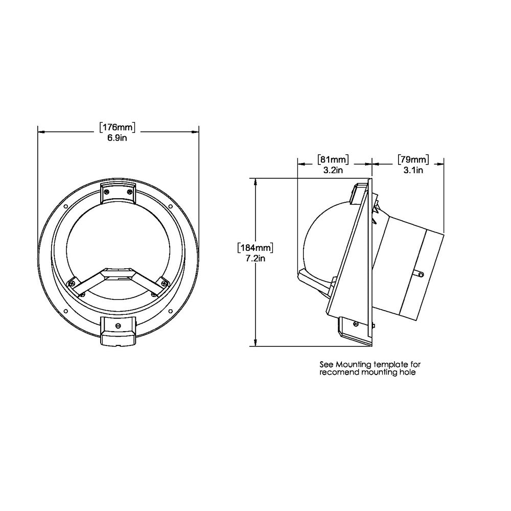 Ritchie BN202 Navigator Compass Bulkhead Mount Black BN202