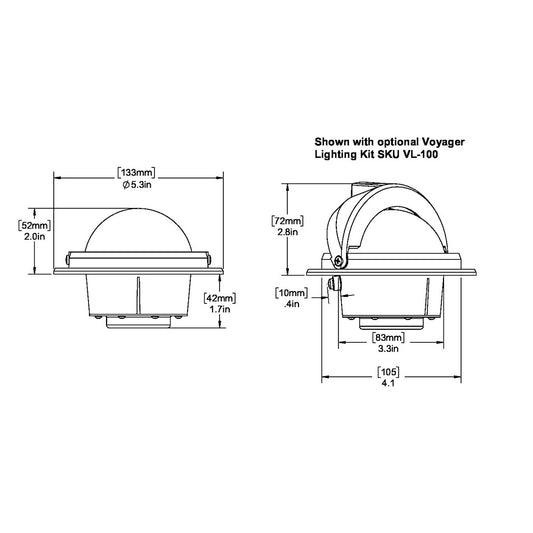 Ritchie RU90 Voyager Compass Flush Mount Black RU90