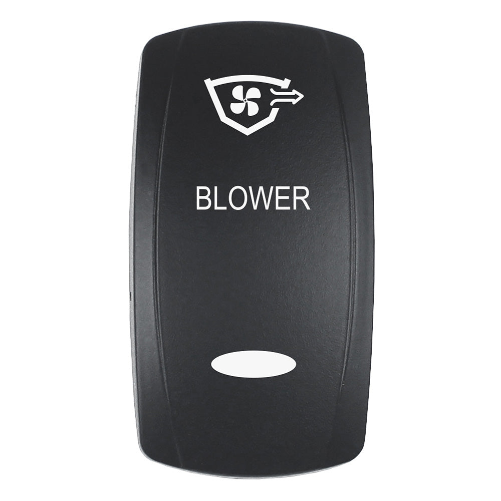 Pacer Actuator BLOWER fV Series Contura Switches Black Laser Etched TopBottom Light EV2LEBLWR