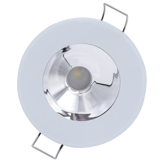 Lumitec Illusion Flush Mount LED Down Light Spectrum RGBW Warm White White Housing Chrome Reflector 117135