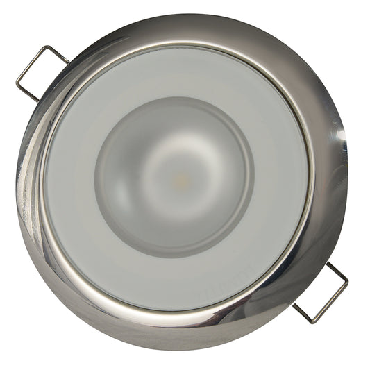 Lumitec Mirage Flush Mount Down Light Glass FinishPolished SS Bezel 3Color RedBlue NonDimming wWhite Dimming 113118