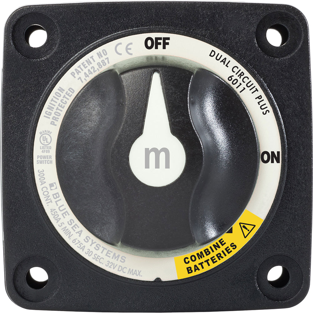 Blue Sea 6011200 mSeries Battery Switch Dual Circuit Plus Black 6011200