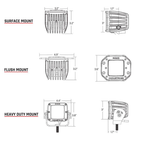RIGID Industries DSeries PRO HybridFlood LED Pair White 602113