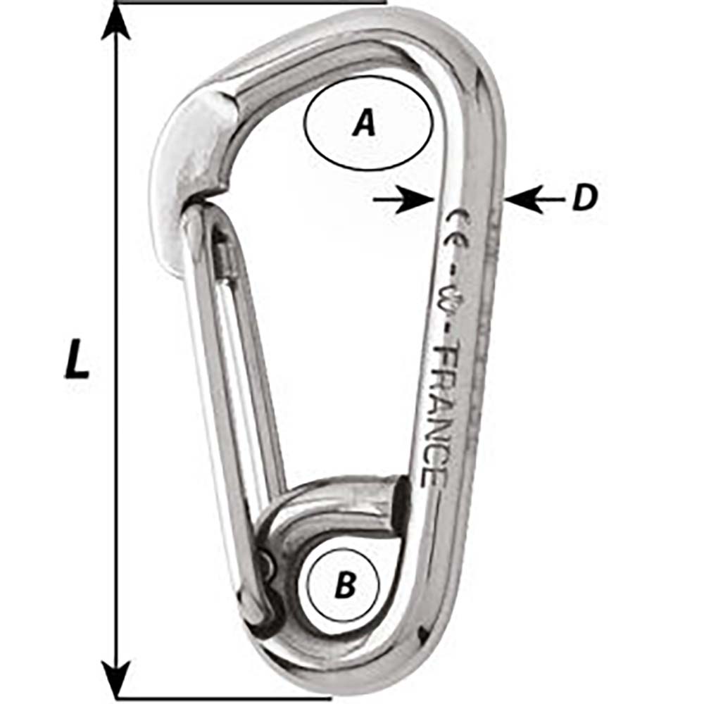 Wichard Asymmetric Carbine Hook Length 170mm 1532 2328W