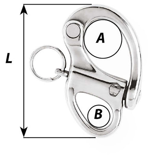 Wichard 2 Snap Shackle wFixed Eye 50mm 2471W