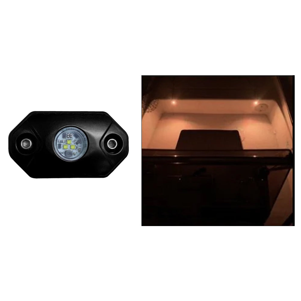 Black Oak Rock Accent Light Amber Black Housing RLA
