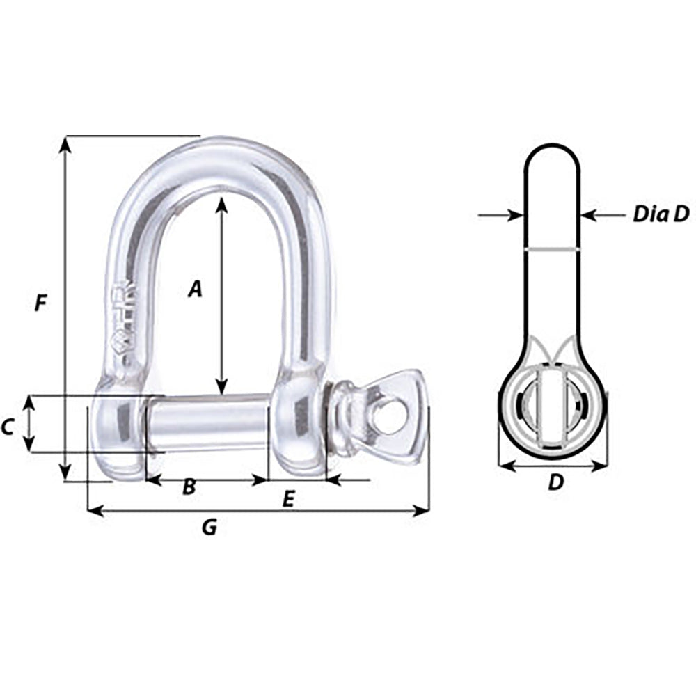 Wichard HR D Shackle 16mm Diameter 58 11208W