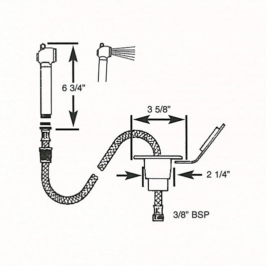Scandvik Recessed Transom Shower w6 Hose  White 10055P
