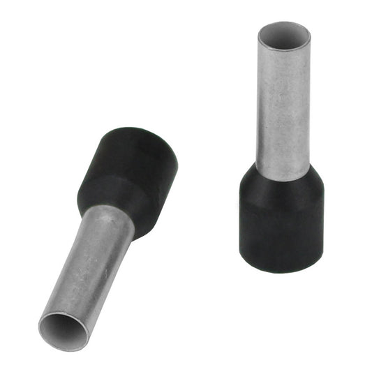 Pacer Black 10 AWG Wire Ferrule  10mm Length  25 Pack TFRL1012MM25