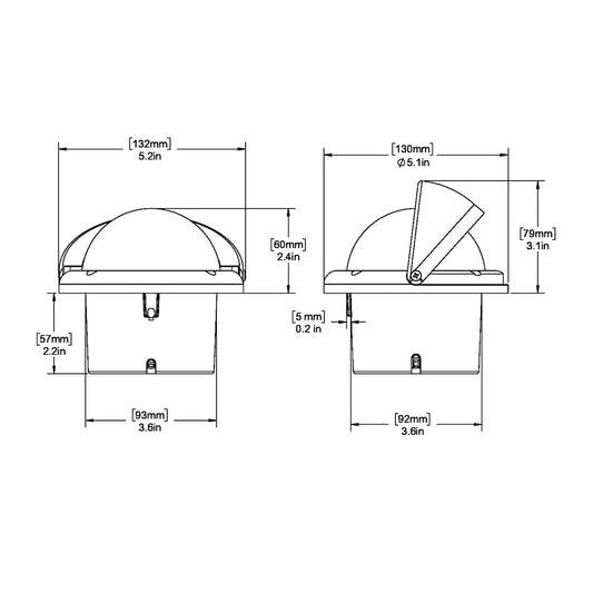 Ritchie HF742 Helmsman Compass  Flush Mount  Black HF742