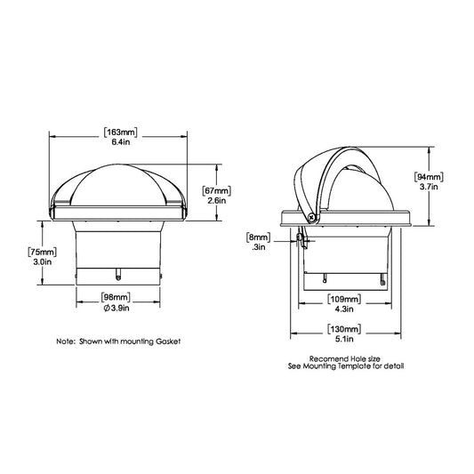 Ritchie SS2000W SuperSport Compass  Flush Mount  White SS2000W