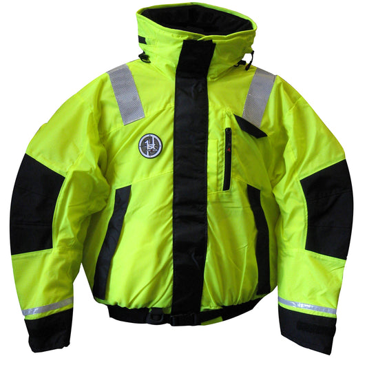 First Watch AB1100 Flotation Bomber Jacket  HiVis YellowBlack  XL  AB1100HVXL