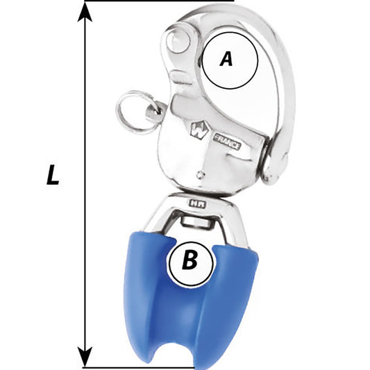 Wichard HR Snap Shackle wThimble Eye  Length 334 2493W