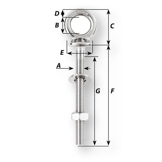Wichard Eye Bolt  Diameter 916  Length 3532 6492W