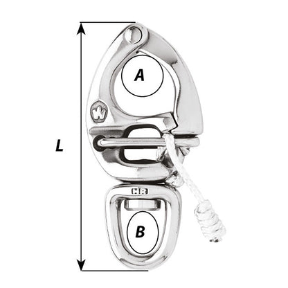 Wichard HR Quick Release Snap Shackle With Swivel Eye  90mm Length  33564 2675W