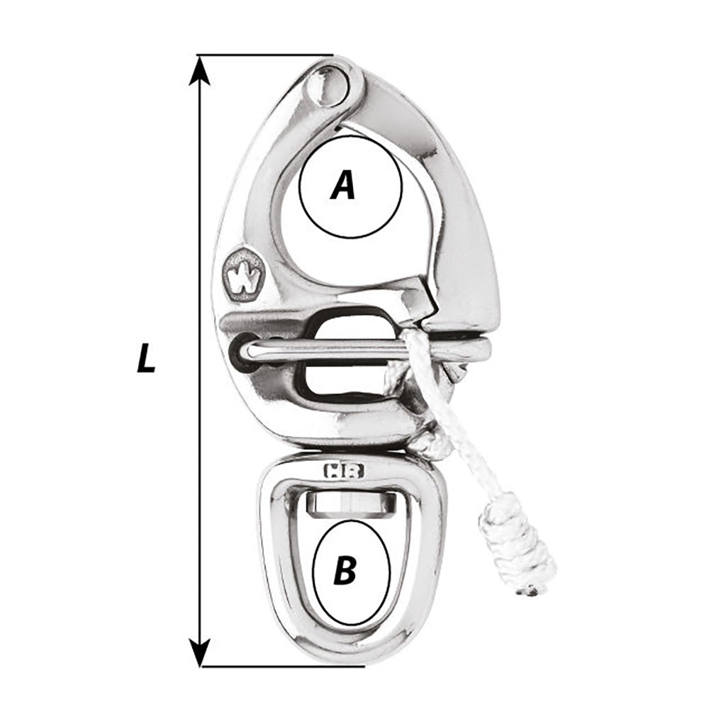 Wichard HR Quick Release Snap Shackle With Swivel Eye 110mm Length 42164 2676W