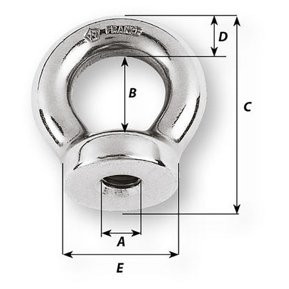 Wichard 10mm Eye Nut  Thread M12 x 175mm 6356W