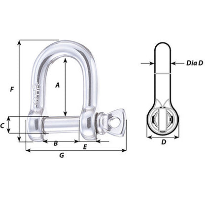 Wichard HR D Shackle  14mm Diameter  3564 11207W