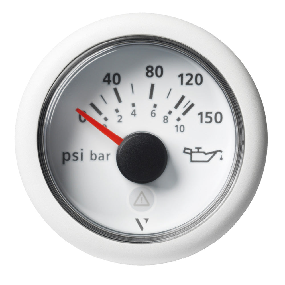 Veratron 52mm 2116 ViewLine Engine Oil Pressure Gauge  150 PSI  White Dial  Bezel A2C59514202